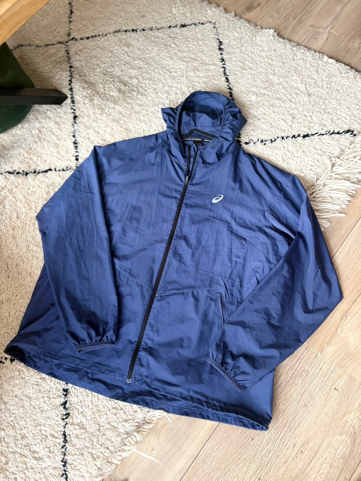 ASICS sportjas / windbreaker blauw, Ophalen of Verzenden, Gedragen, Blauw
