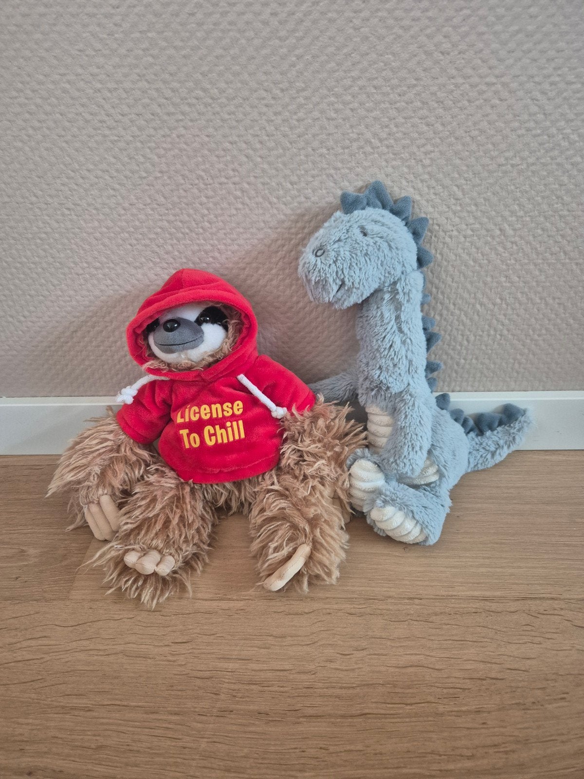 Knuffel set: Luiaard & Blauwe Dinosaurus merk Happy Horse, Ophalen, Dinosaurus, Happy Horse, Zo goed als nieuw