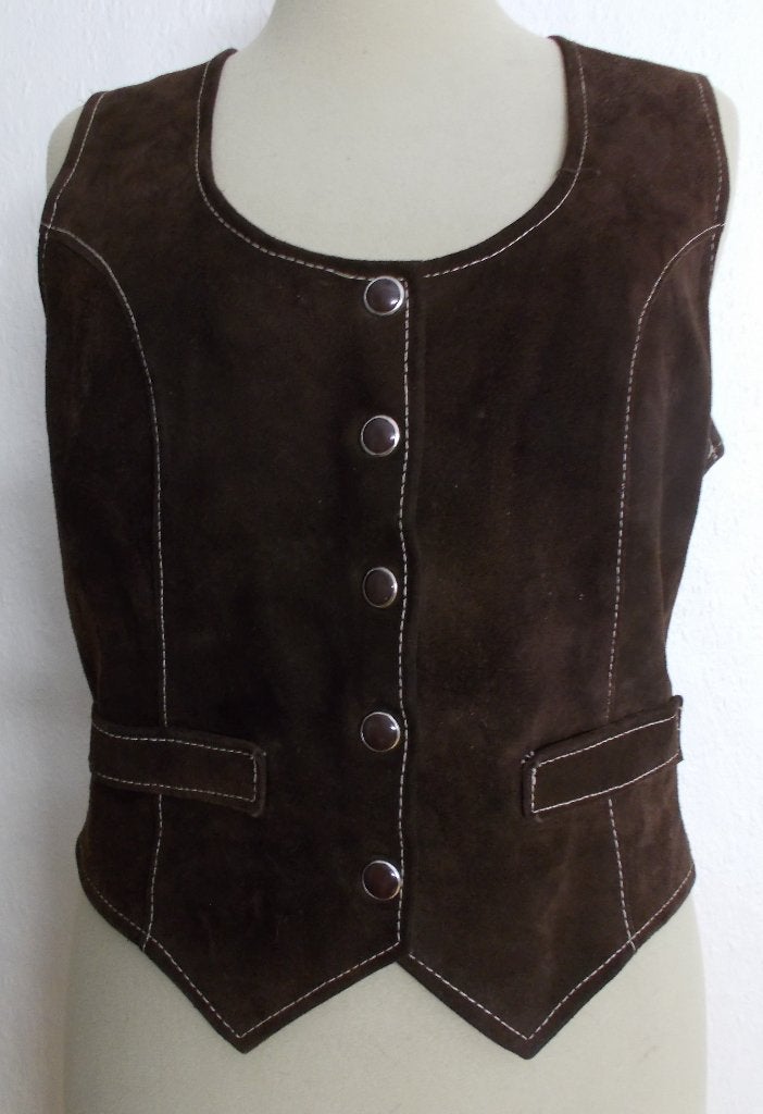 Trachten mooi bruin suede gilet! M, Maat 38/40 (M), Bruin, Verzenden, Zo goed als nieuw