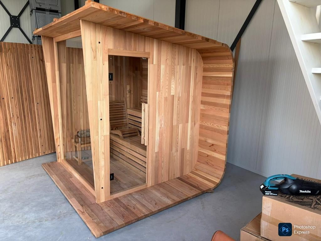 Luxe western red cedar Sauna - Nieuw - 3-4 personen, Ophalen, Nieuw, Fins of Traditioneel, Complete sauna
