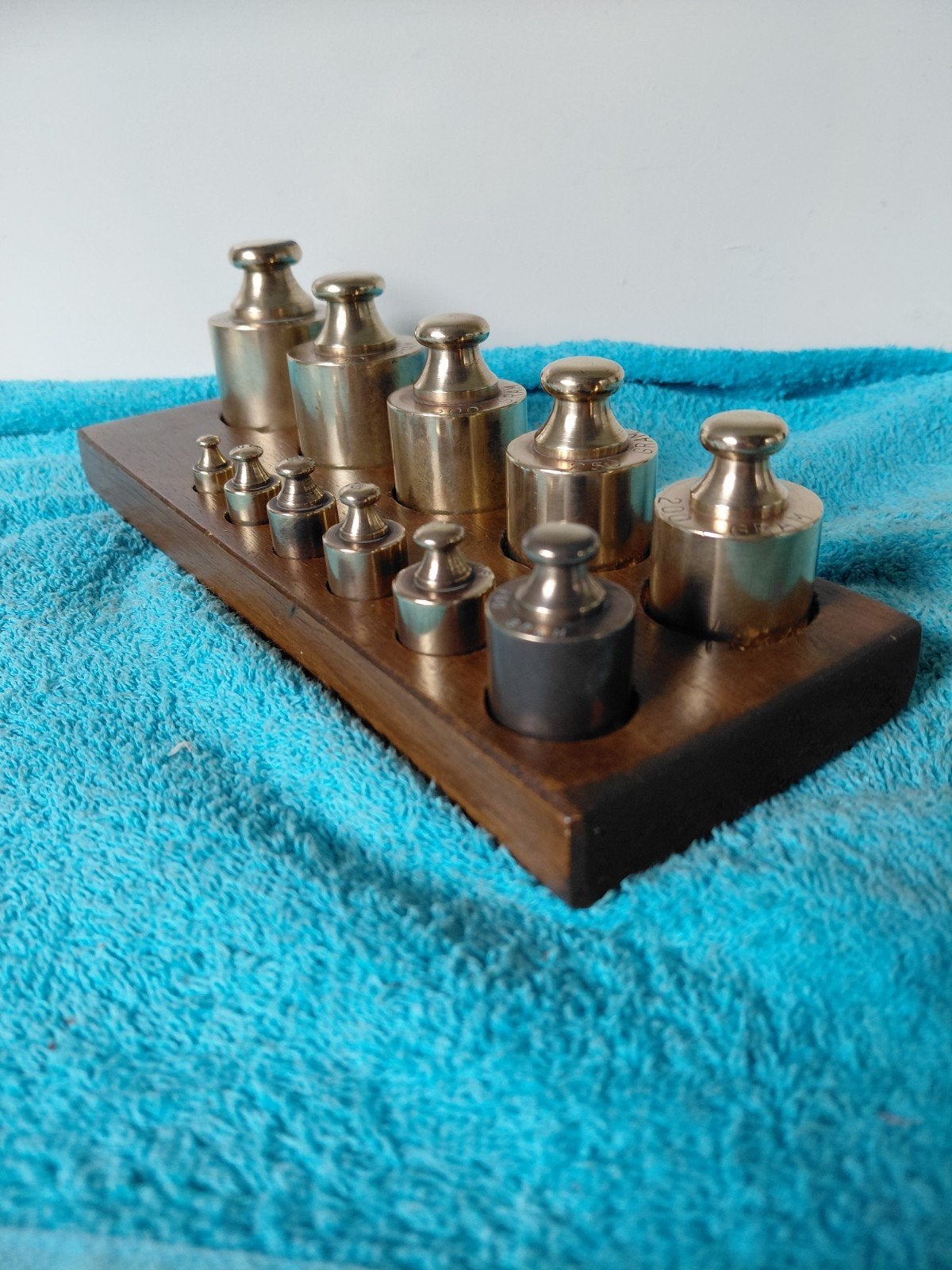 Zeldzaam Antiek 12-delig Gewichtenblok, 1910-1930, Antiek en Kunst, Ophalen of Verzenden