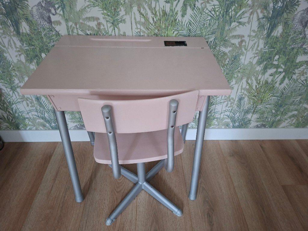 Retro kinderbureau / schoolbankje, Ophalen, Gebruikt, Tafel(s) en Stoel(en)