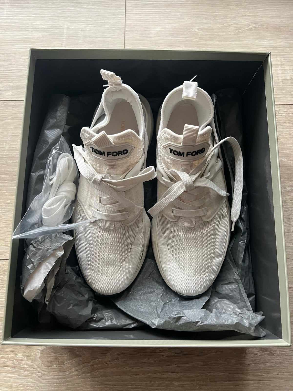 Tom Ford Jago Sneakers, Size 40, Ophalen of Verzenden, Zo goed als nieuw, Wit, Sneakers of Gympen