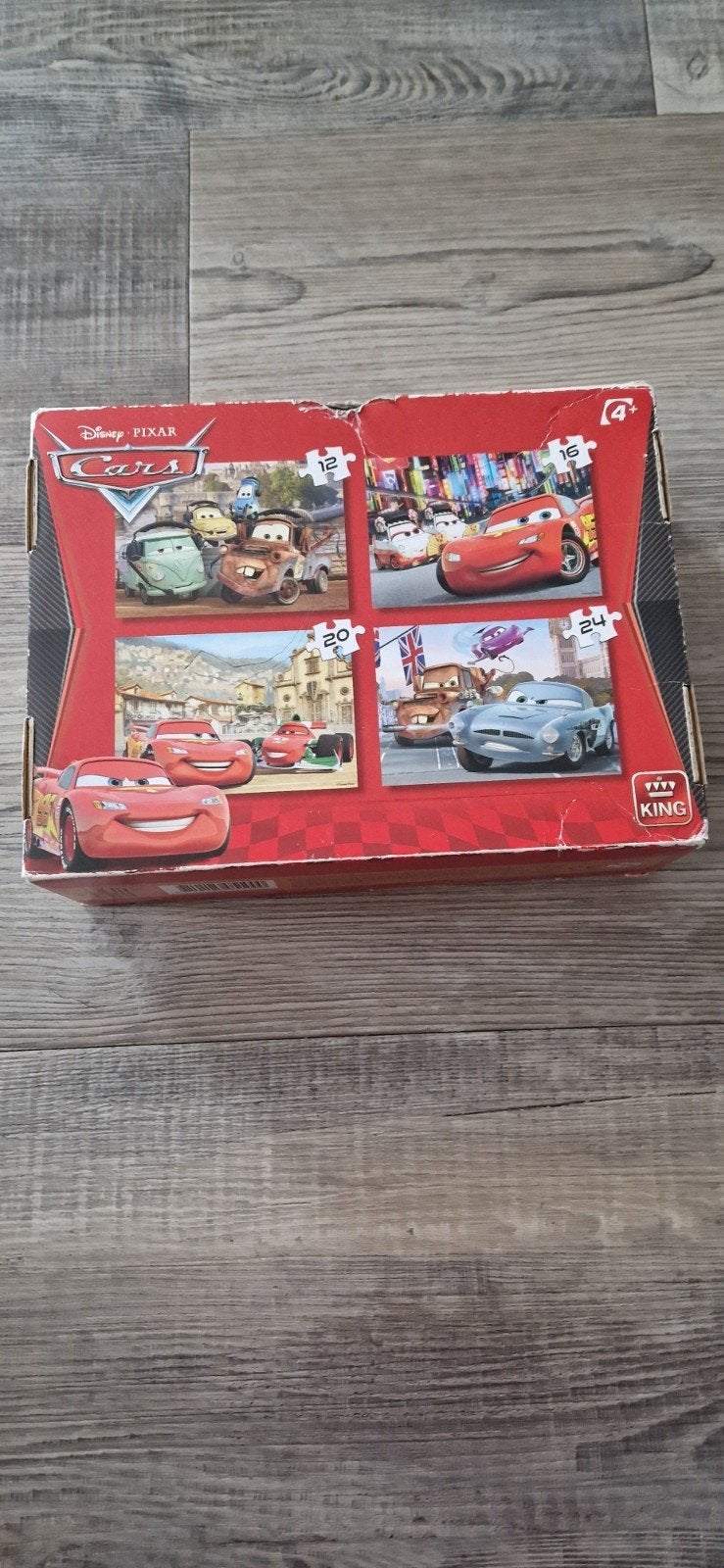 Cars puzzelset met 4 afbeeldingen - compleet en netjes, Kinderen en Baby's, Speelgoed | Kinderpuzzels, Ophalen of Verzenden, Meer dan 50 stukjes