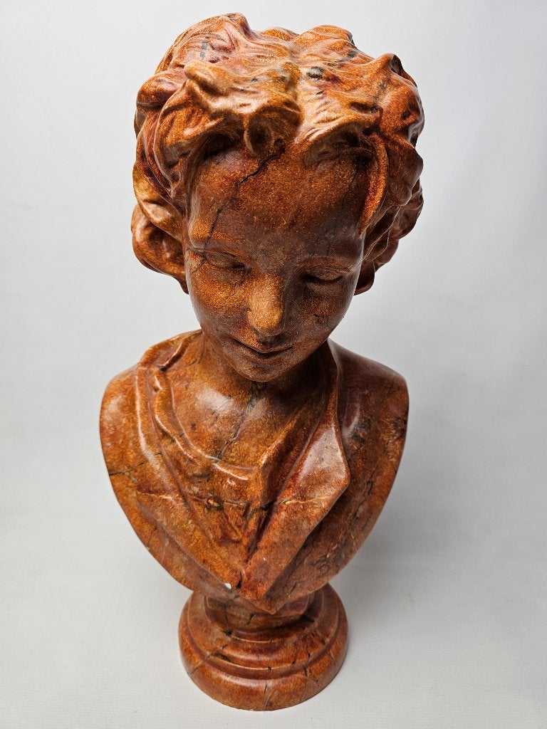 # Vintage Gipsen Buste van Kind - Decoratief Beeldje, Antiek en Kunst, Ophalen, Beeld, Man