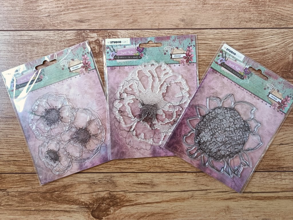 3x Clear Stamps Just Lou Botanical - Studio Light, Ophalen of Verzenden, Zo goed als nieuw, Clearstamp