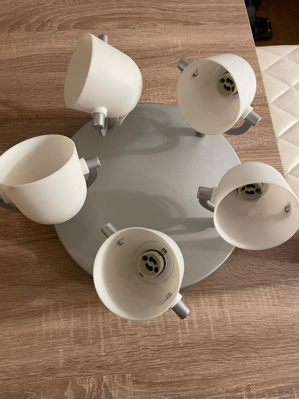 IKEA Plafondspot met 5 verstelbare spots - Wit/Zilver, Ophalen, Gebruikt, Modern, Verstelbaar