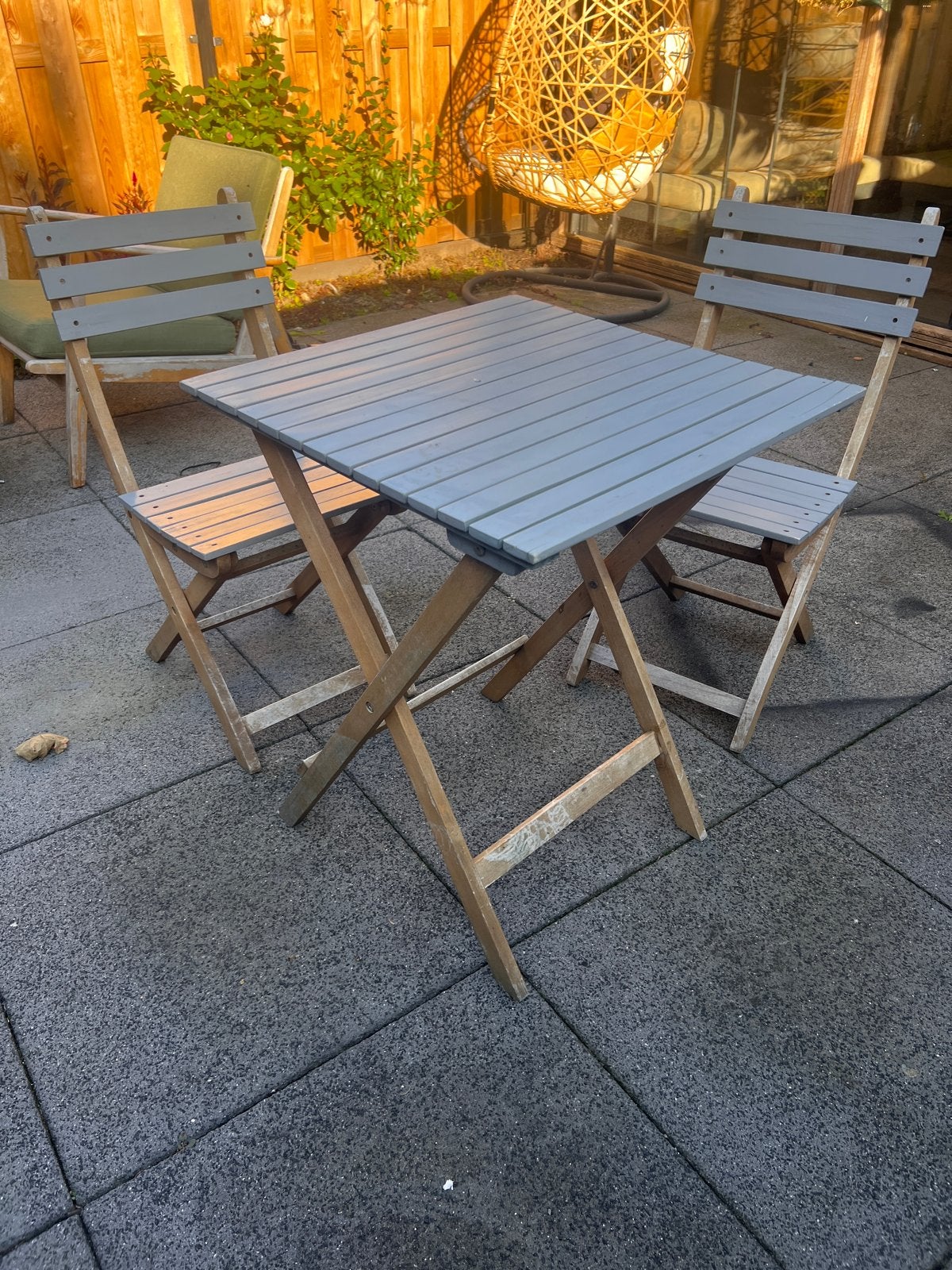 Tafel en stoelen voor de tuin, 2 zitplaatsen, Gebruikt, Eettafel, Ophalen of Verzenden