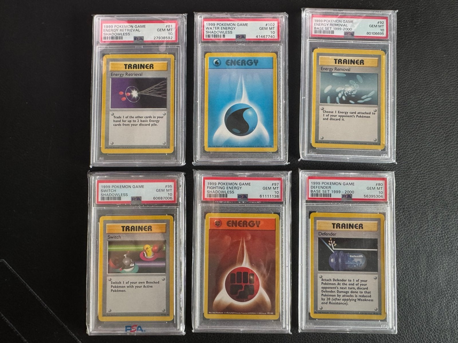 Pokémon Shadowless & 1999-2000 PSA 10 kaarten set, Ophalen of Verzenden, Zo goed als nieuw, Meerdere kaarten