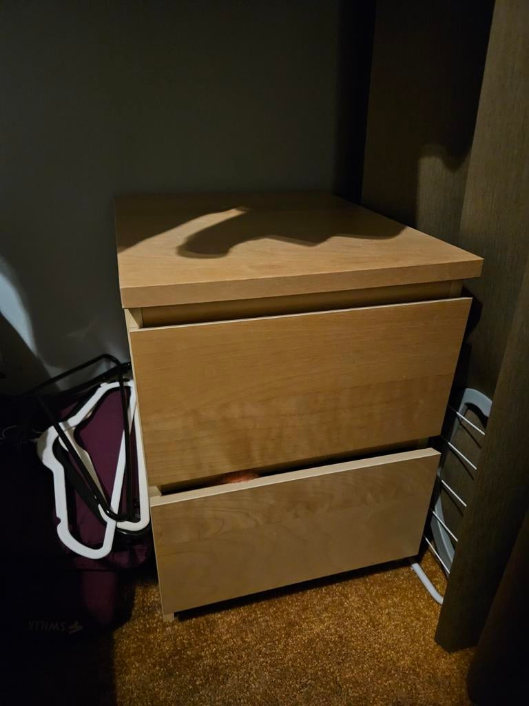 Nachtkastje met 2 lades - 54 cm hoog, 48 cm diep, Huis en Inrichting, Ophalen, Gebruikt, Minder dan 45 cm, Minder dan 55 cm