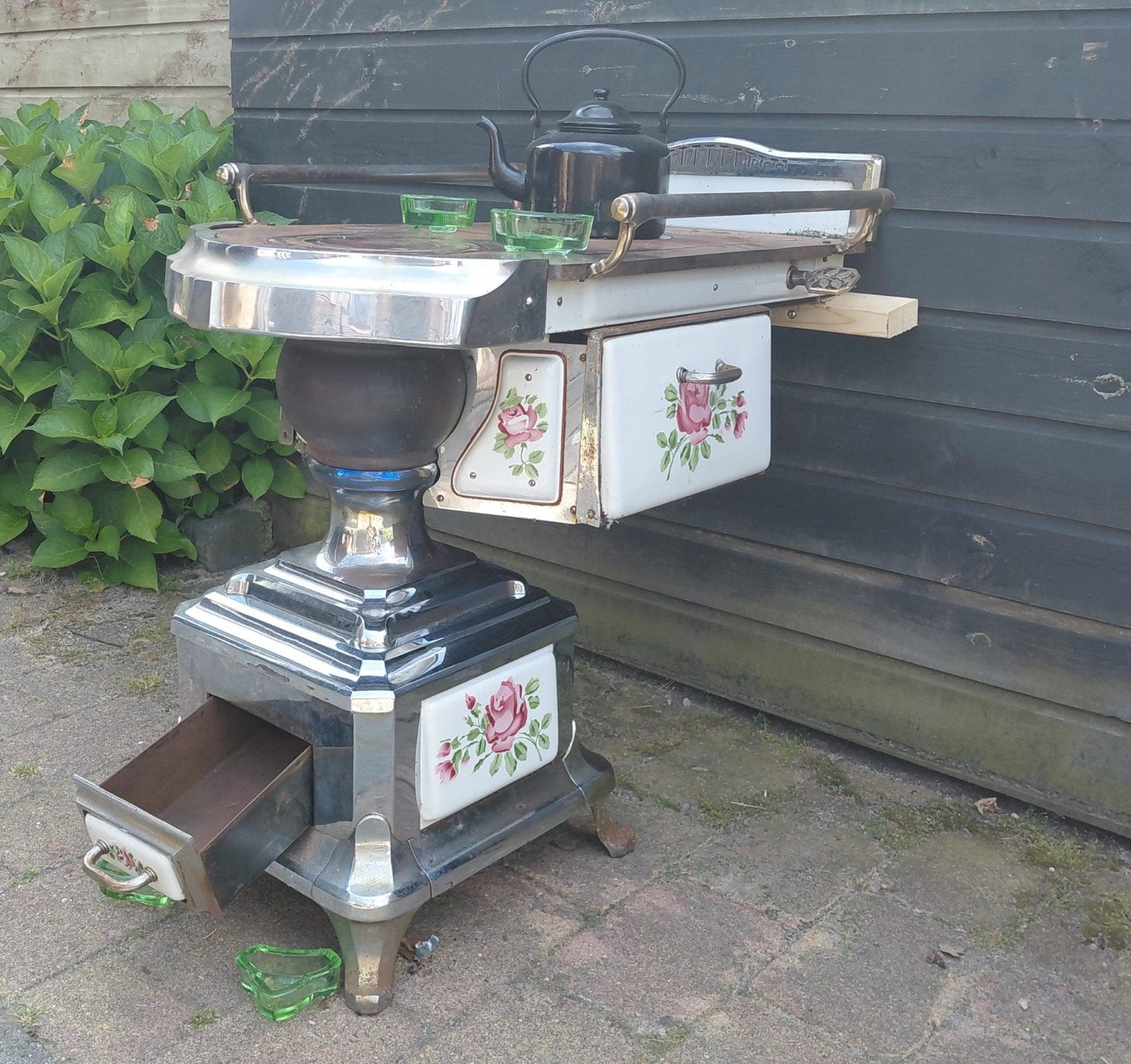 Oude keuken kachel, Ophalen
