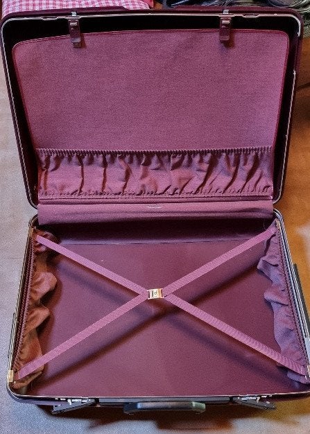 Jaren '70 Samsonite koffer bordeauxrood - hard case vintage, Hard kunststof, 45 tot 55 cm, Zo goed als nieuw, 70 cm of meer