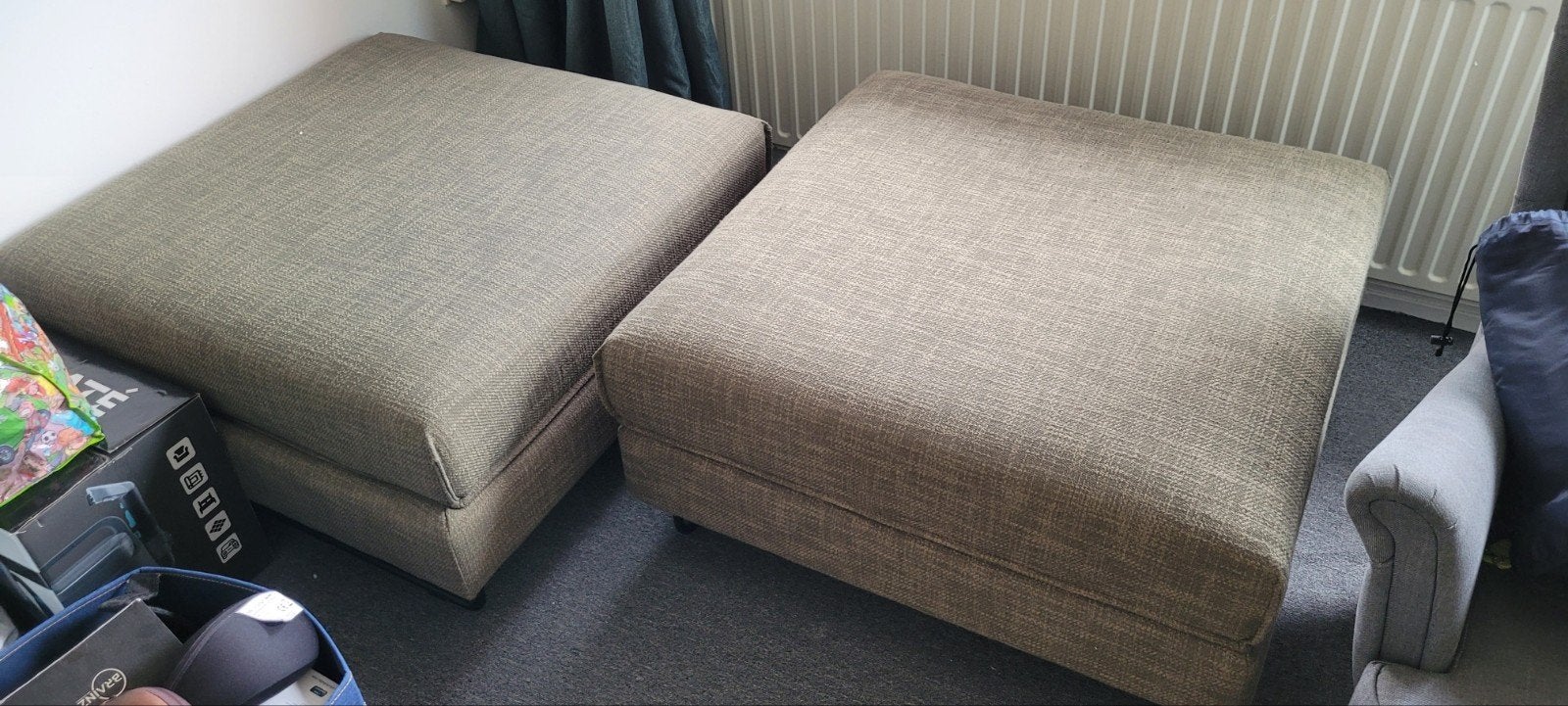 Hocker Jorney Goossens met metalen poten, Ophalen, Gebruikt, Vierkant, 75 tot 100 cm