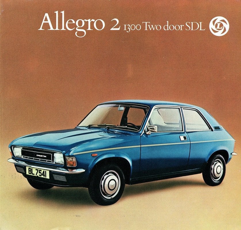 Folder Austin Allegro 2 1300 Two door SDL (ca.1977), Boeken, Verzenden, Gelezen, Overige merken