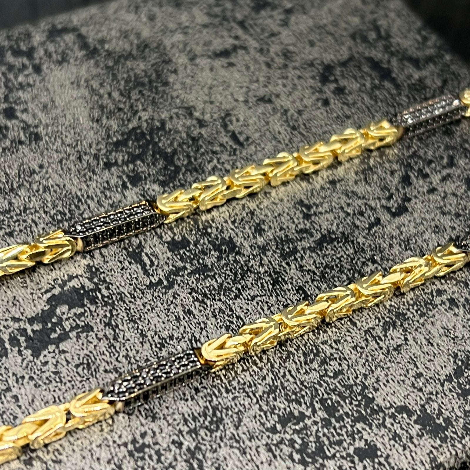 14 karaat gouden koningsketting prachtig ketting zwart onyx, Ophalen of Verzenden, Nieuw, Goud