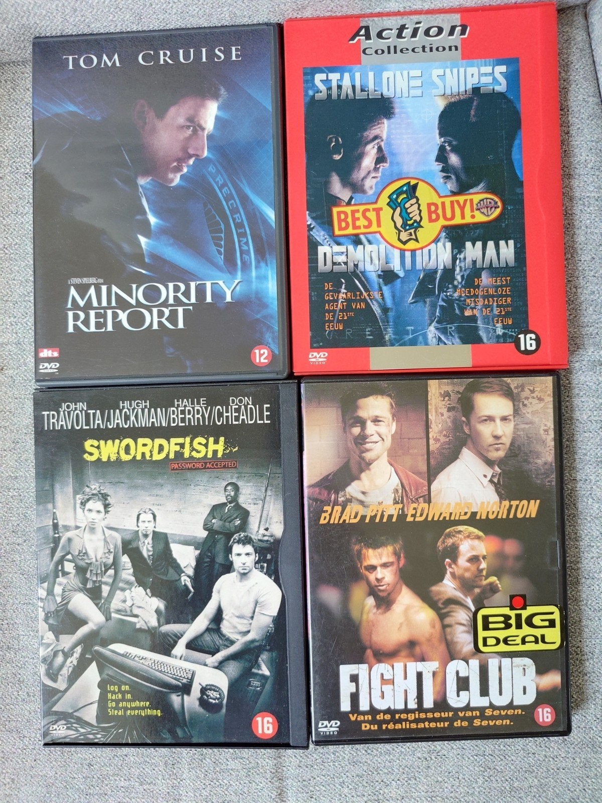 DVD's: Minority Report, Demolition Man, Swordfish,, Vanaf 16 jaar, Nederlands, Actiethriller, Ophalen of Verzenden