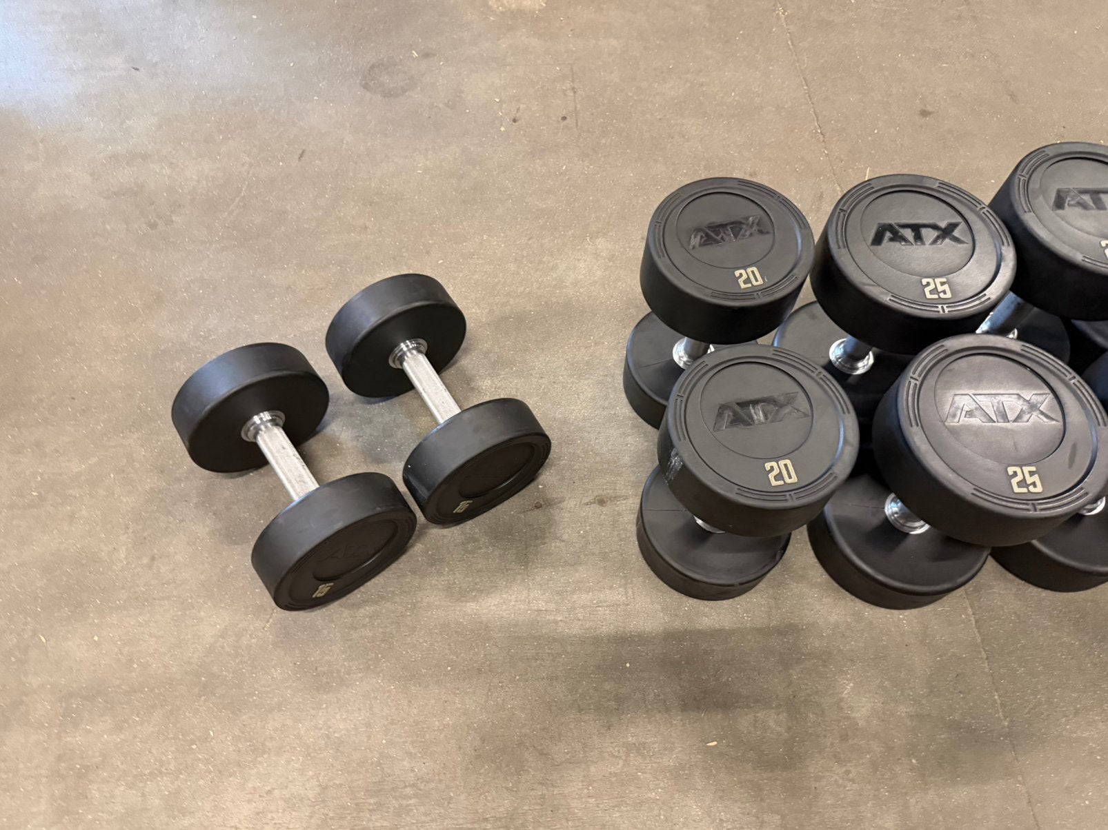 Atx Rubberen Dumbells 15kg t/m 37,5kg, Ophalen, Zo goed als nieuw, Dumbbell