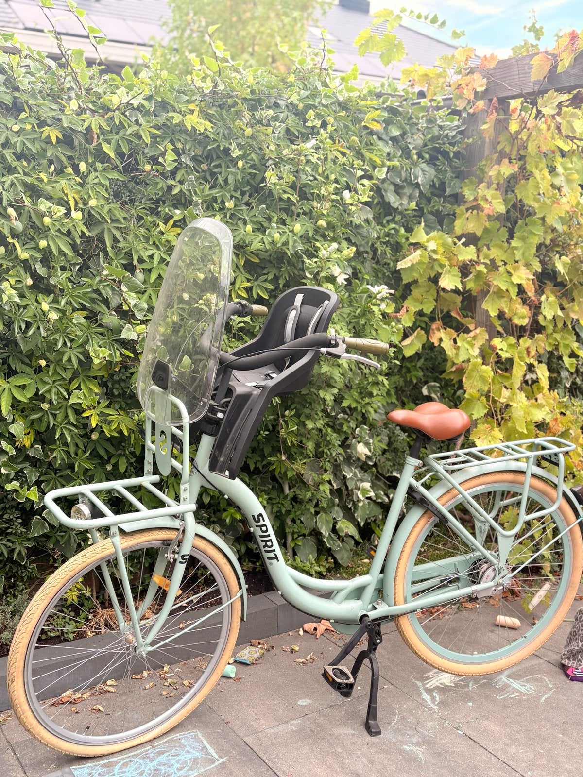 Spirit Mamafiets met kinderzitje en windscherm, Fietsen en Brommers, Fietsen | Dames | Damesfietsen, Terugtraprem, (Extra) lage instap