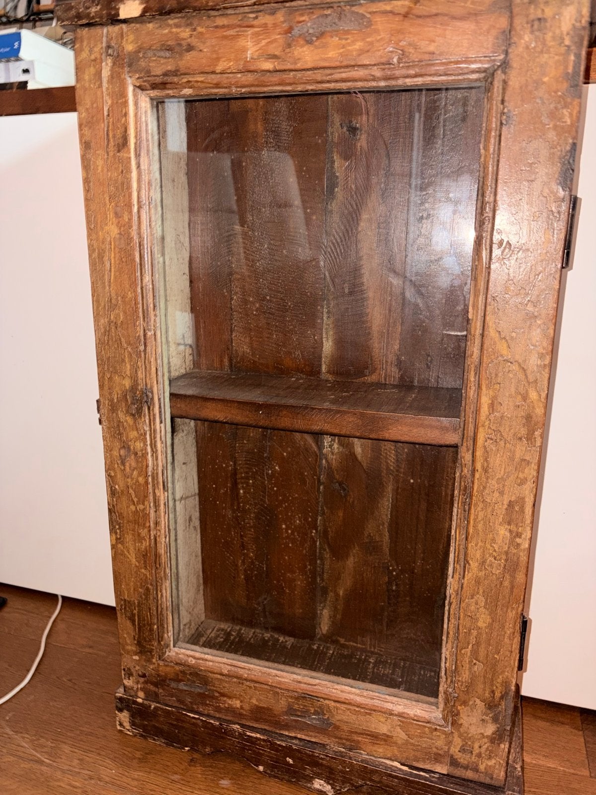 houten wandkast met glazen deur, loods5, Ophalen