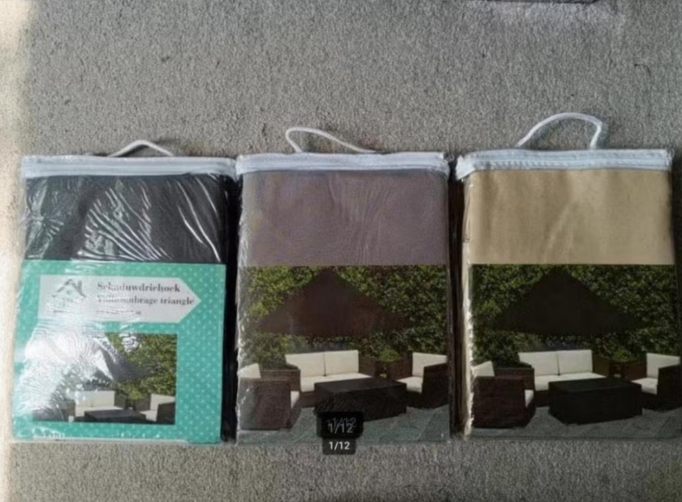 Schaduwdriehoek 3.6x3.6x3.6m nieuw tarp schaduw doek, Caravans en Kamperen, Kampeeraccessoires, Nieuw, Ophalen of Verzenden