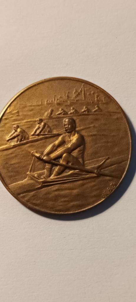 Historische Roeimedaille Wageningen 1918, Postzegels en Munten, Ophalen of Verzenden