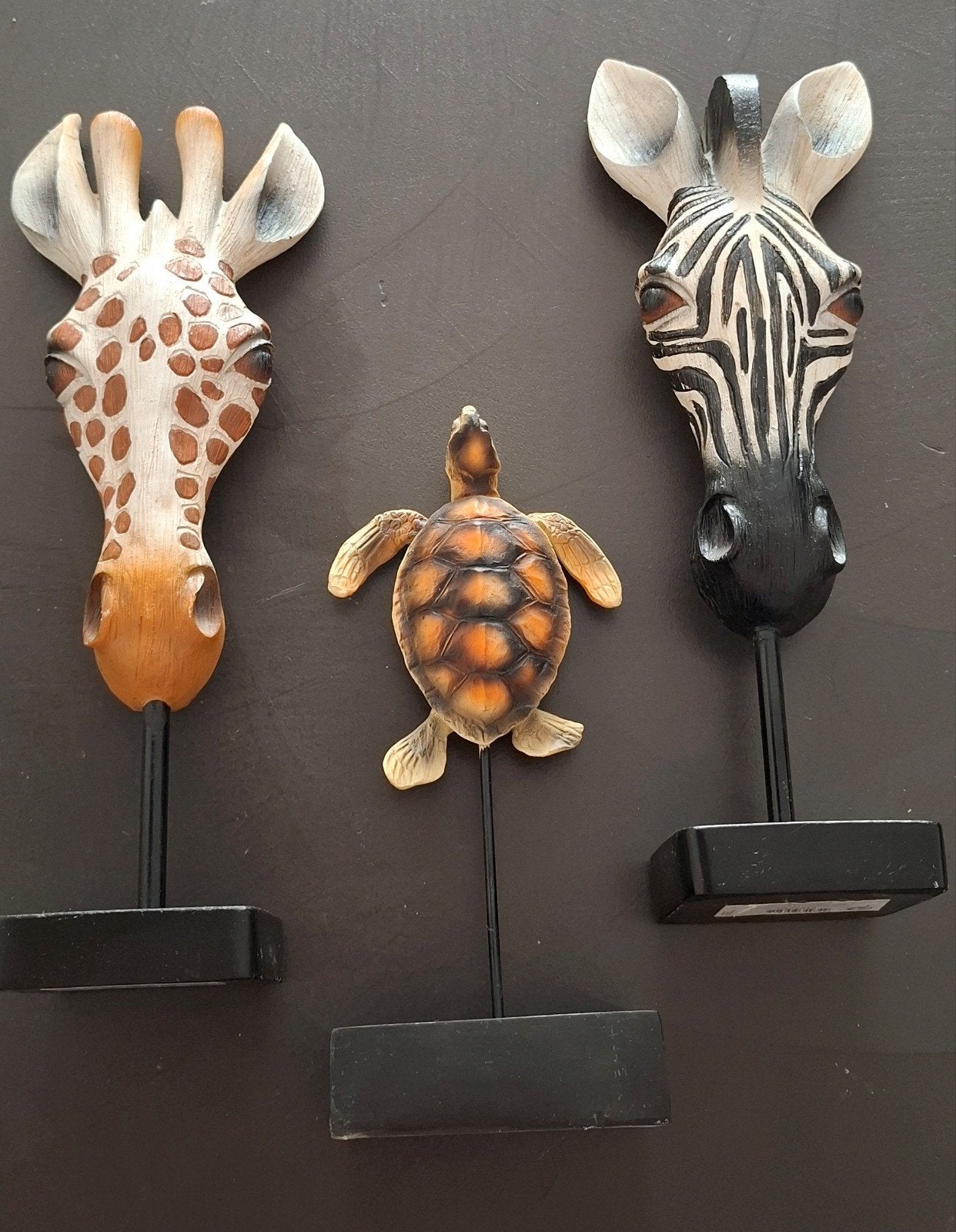 Decoratieve beelden: Zebra, Schildpad, Giraffe, Ophalen of Verzenden, Zo goed als nieuw, Meerkleurig, Kunststof