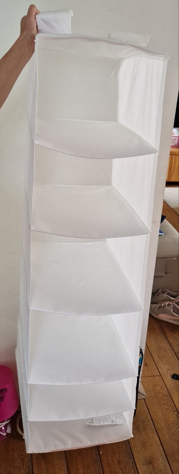Ikea Skubb, witte hangende kledingkast 6-vaks organizer, Ophalen, Met plank(en), Minder dan 50 cm, Gebruikt