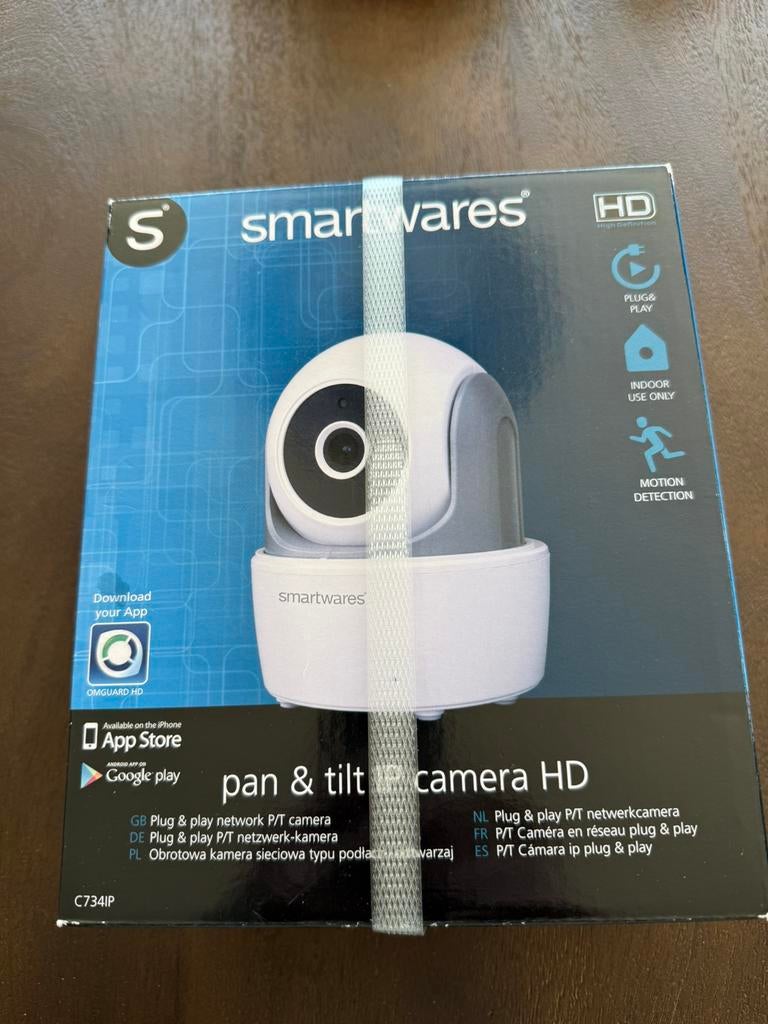 Smartwares pan & tilt camera (HD) – NIEUW in doos, Ophalen of Verzenden, Zo goed als nieuw
