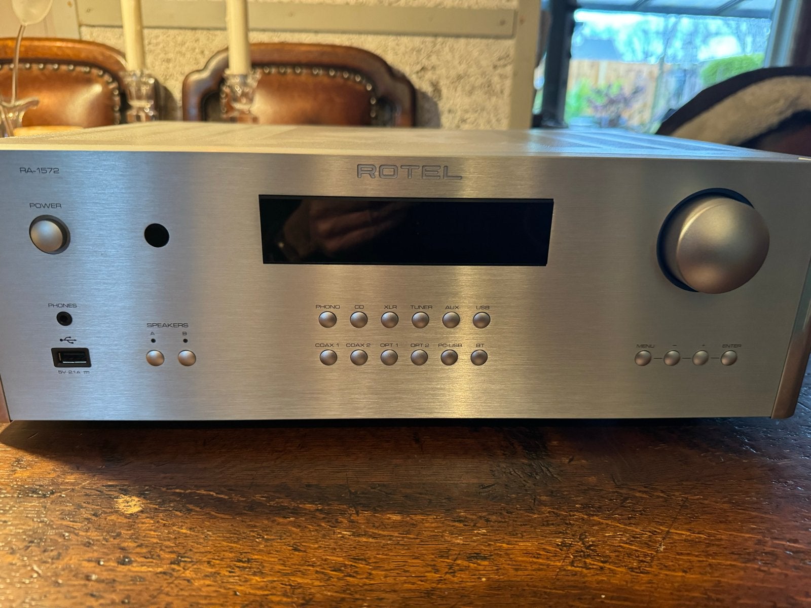 Rotel RA-1572 Geïntegreerde Versterker - Zilver, Overige merken, Ophalen of Verzenden, Zo goed als nieuw, 120 watt of meer