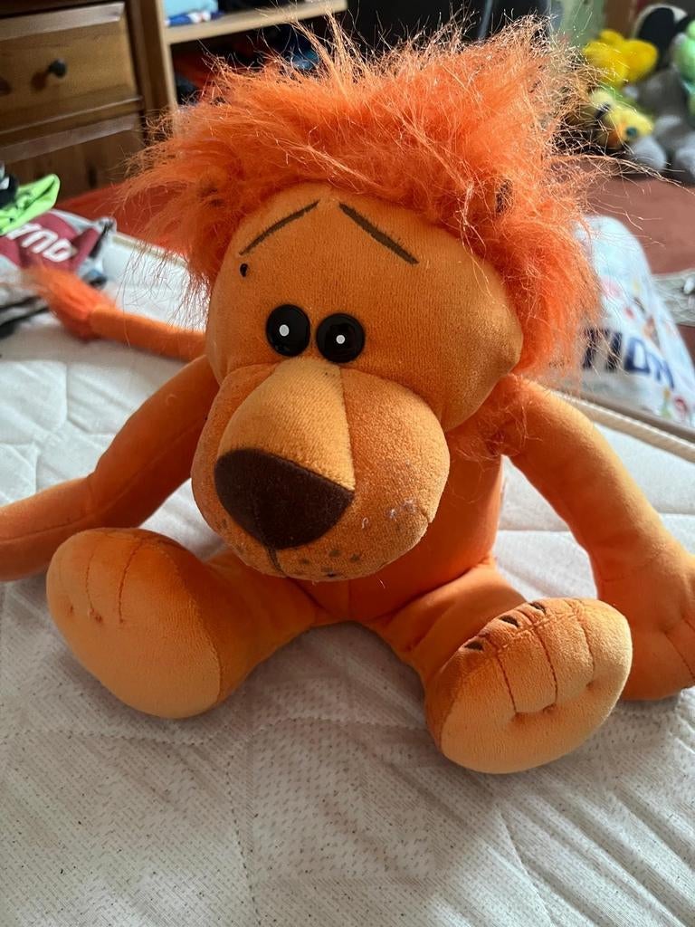 Oranje pluche leeuw spaarpot, Ophalen of Verzenden