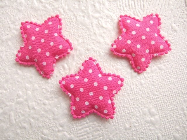 OPRUIMING ~ Fuchsia roze polkadots sterretje ~ 3 cm, -, -, Nieuw, Ophalen of Verzenden