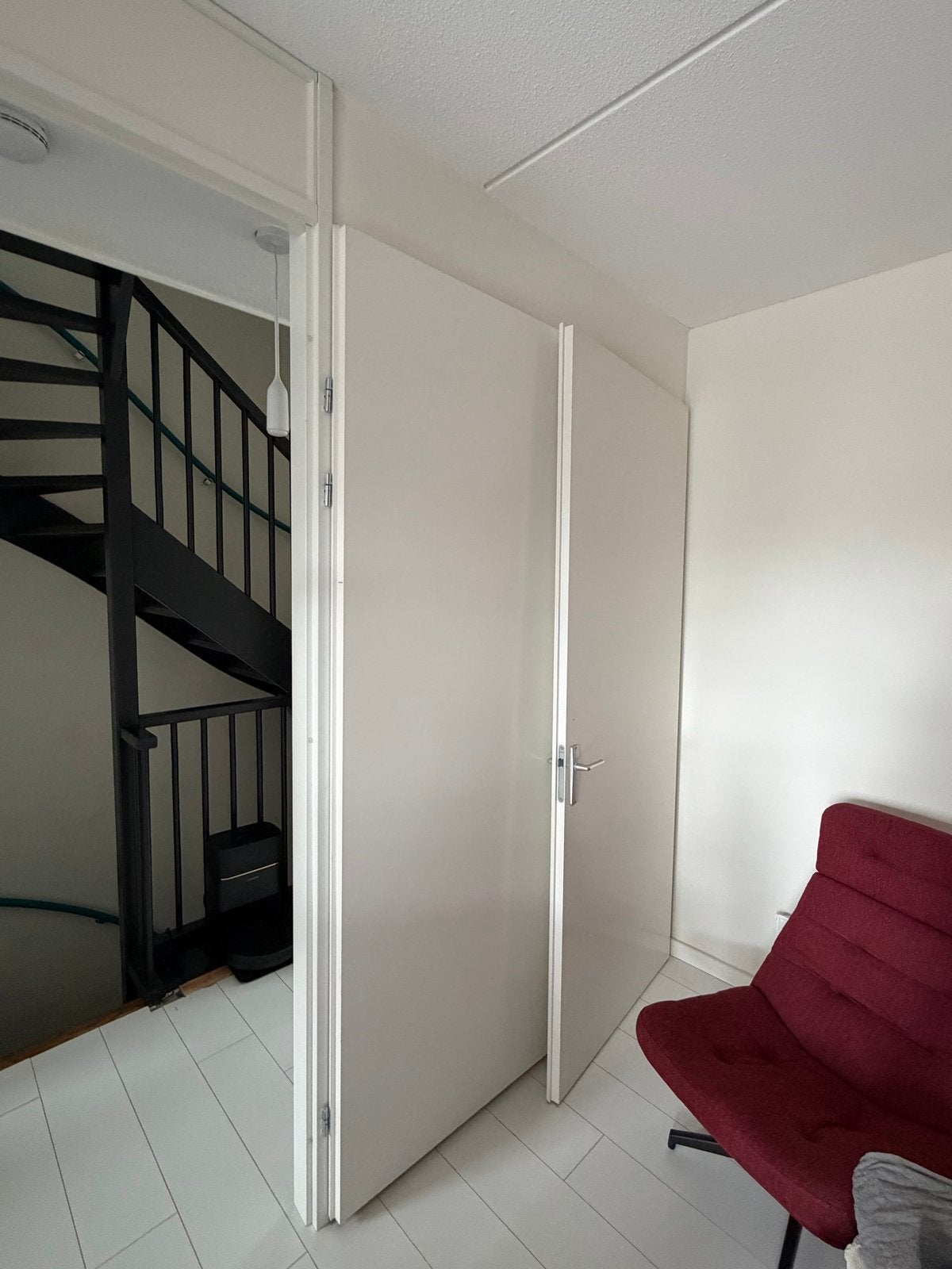 Opdekdeur inclusief kozijn RAL 9010, Ophalen, Gebruikt, 80 tot 100 cm, 215 cm of meer