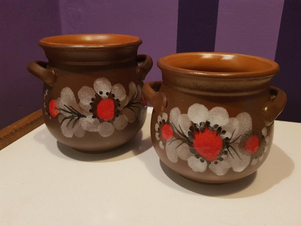 retro vintage jaren 70 bloempot plantenpot bloem potje pot, Ophalen, Gebruikt, Rond, Binnen
