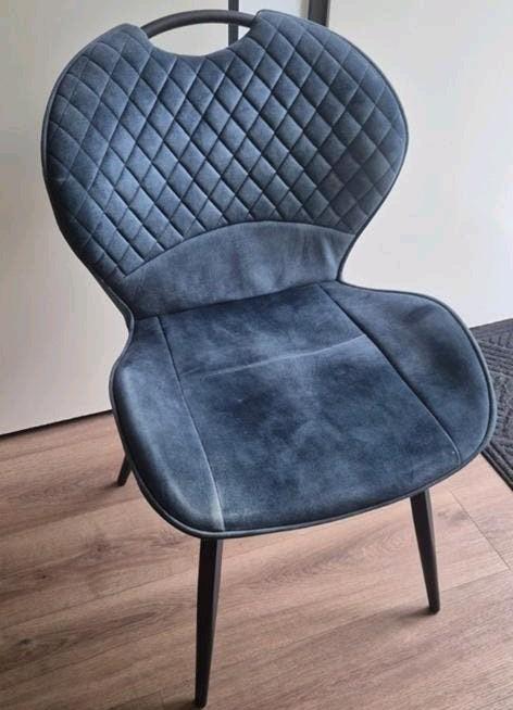 Gratis eetkamerstoel - Blauw/groen, Ophalen, Gebruikt, Blauw, Stof