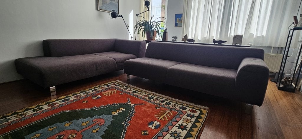Mooie design hoekbank | Antracietgrijs | Sur en Plus, Ophalen, 250 tot 300 cm, Gebruikt, Minder dan 75 cm