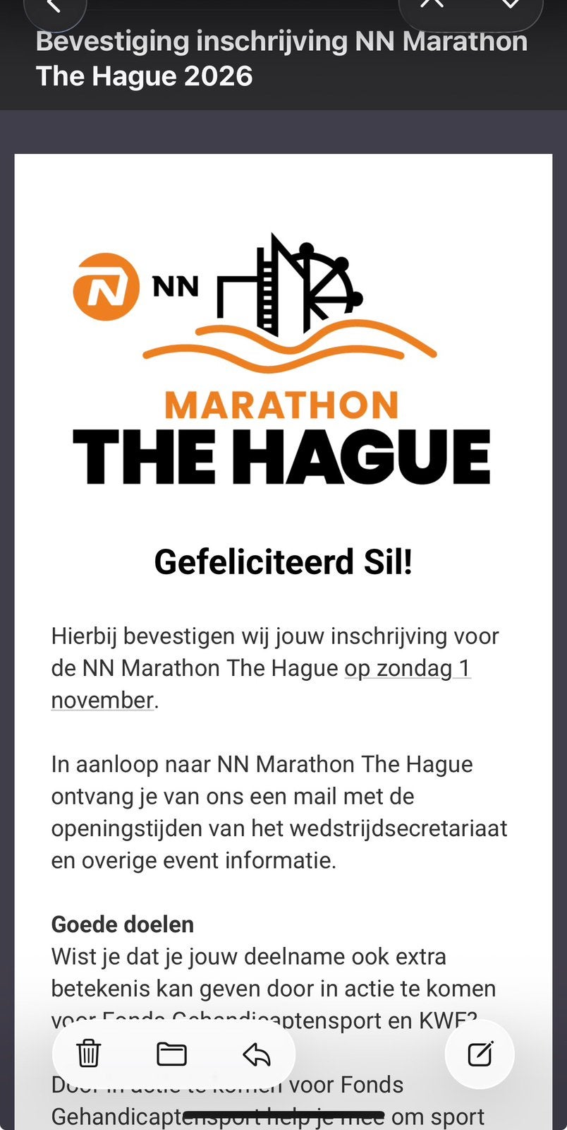 Ticket Marathon Den Haag, Eén persoon
