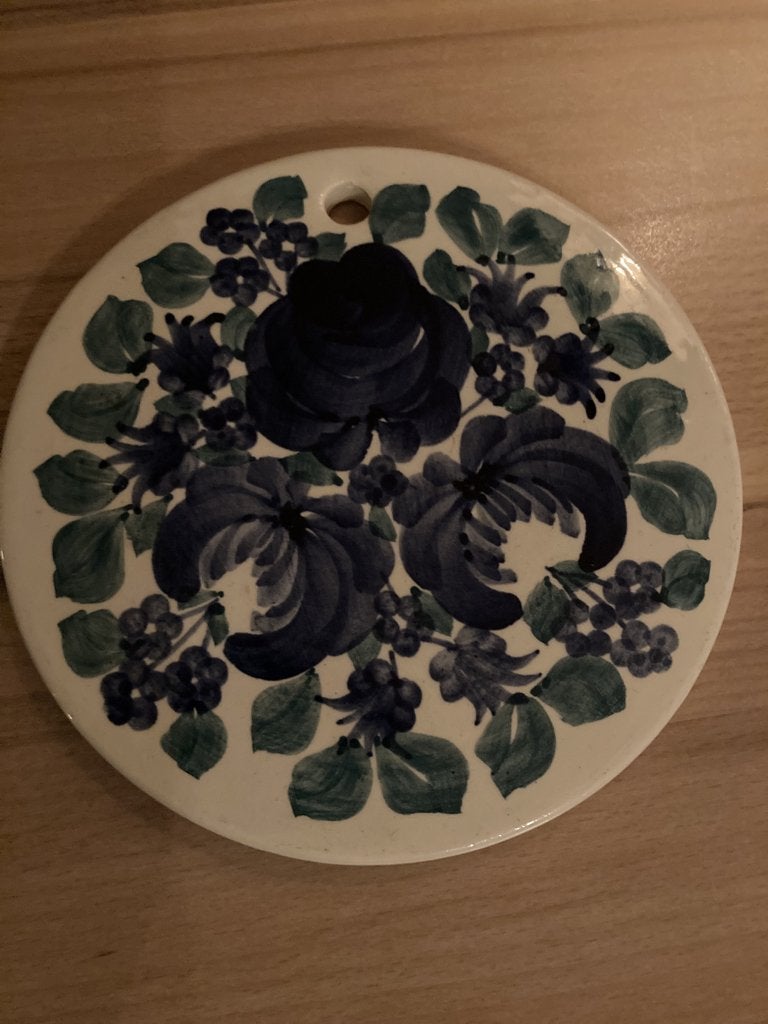 wandtegel rond blauw en groen, Steen/keramiek, Ophalen of Verzenden, Zo goed als nieuw, Wandtegel