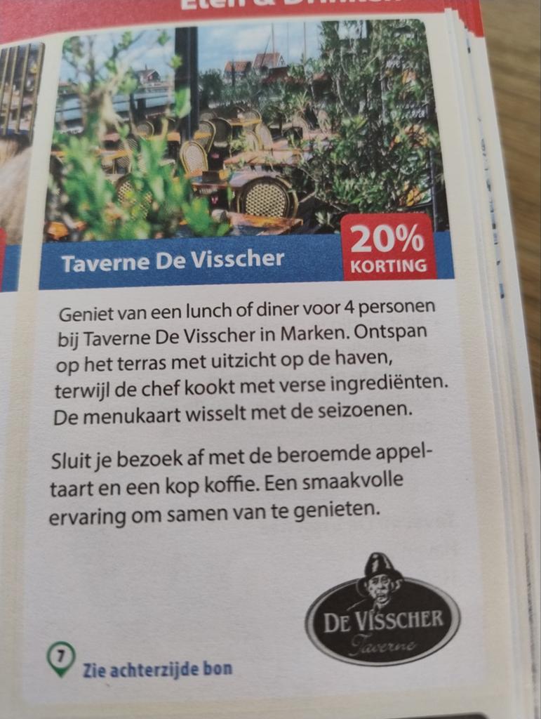 Korting Taverne De Visscher., Drie personen of meer, Kortingsbon