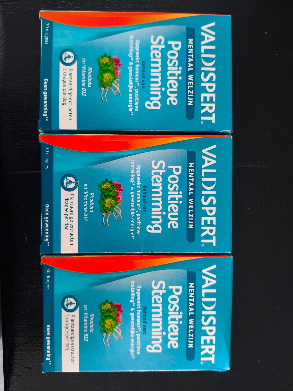 Valdispert positieve stemming 3 doosjes x 30 stuks, Sport en Fitness, Ophalen of Verzenden, Nieuw, Overige typen
