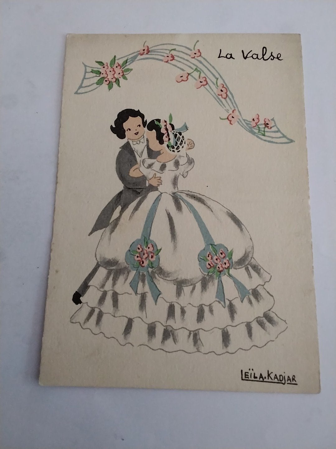 Vintage Ansichtkaart 'La Valse' - Leila Kadjar, Ophalen of Verzenden