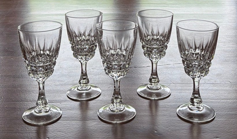5 Cristal d’Arques Pompadour voetglazen, Verzamelen, Ophalen of Verzenden, Zo goed als nieuw, Overige typen