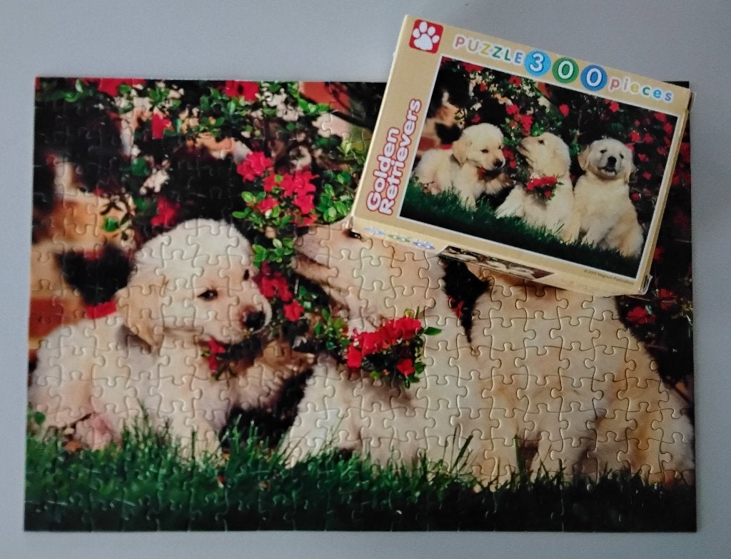Legpuzzel - puzzel - Golden Retriever - puppy - puppies -, Ophalen of Verzenden, Meer dan 50 stukjes, Gebruikt, 6 jaar of ouder