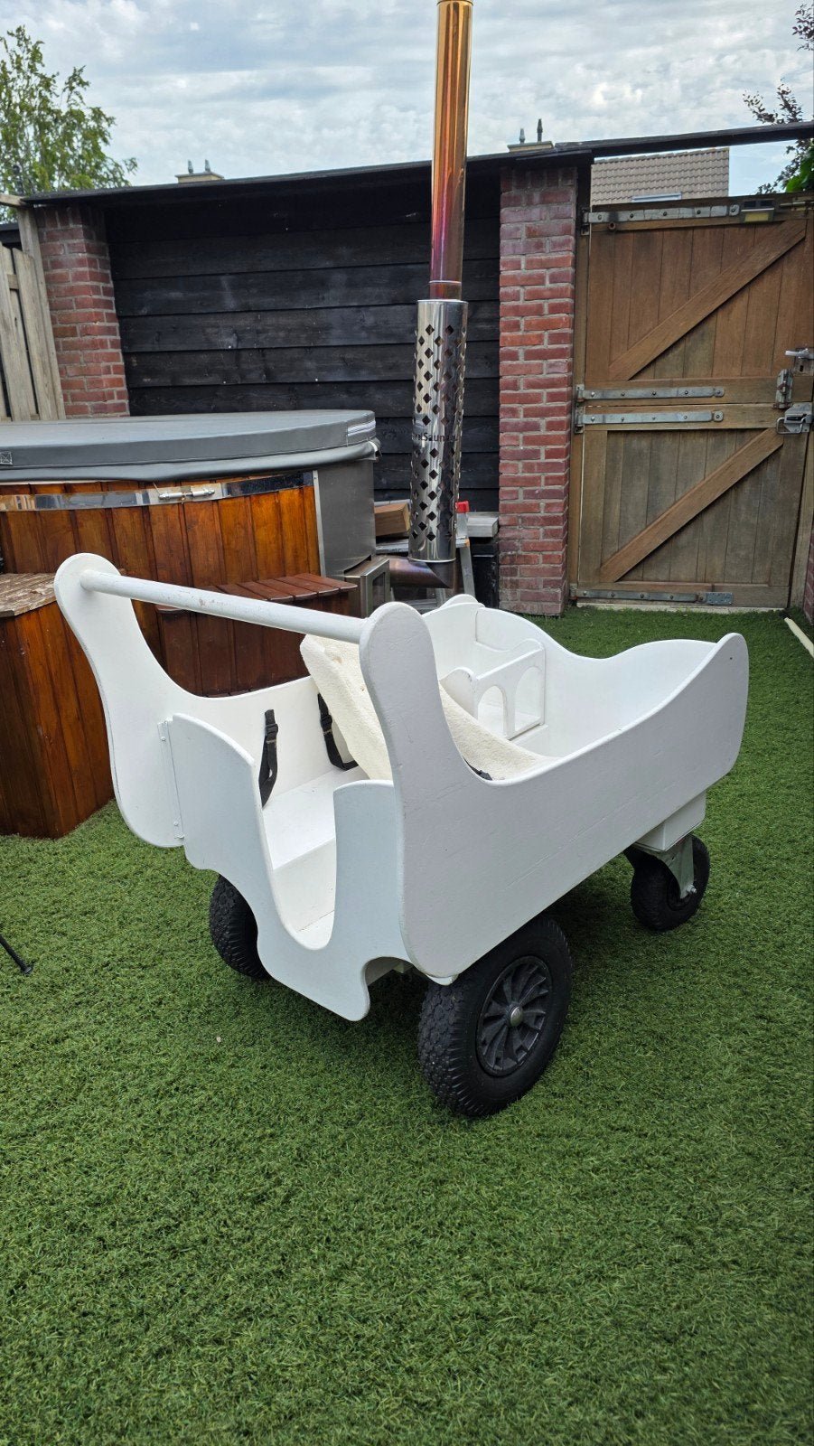 Bolderkar voor 6 kinderen met zitje en babyschaal, Ophalen, Gebruikt