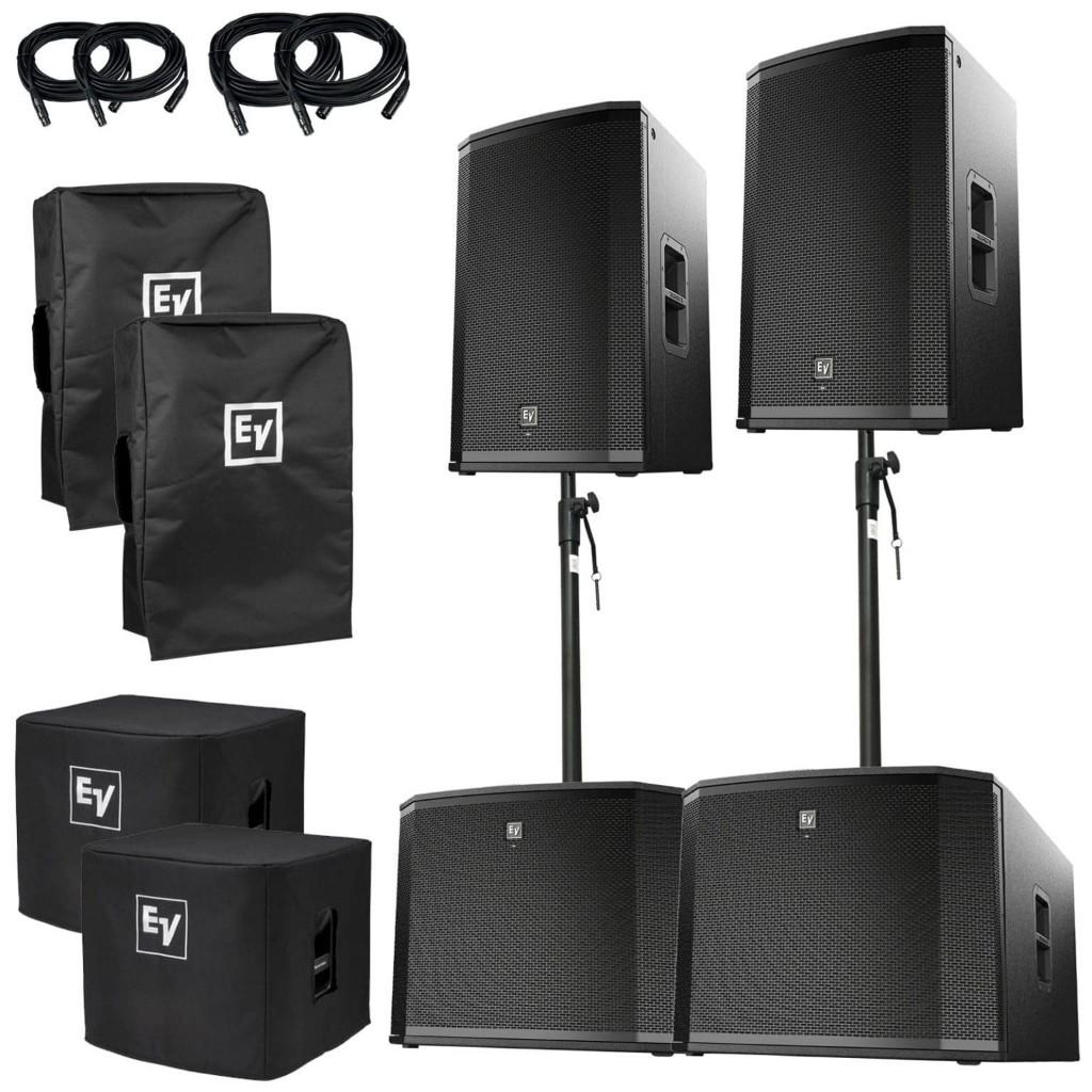 Electro-Voice ETX Set ZGAN | 2x ETX-15P + 2x ETX-18SP, Zo goed als nieuw, 120 watt of meer, Front, Rear of Stereo speakers, Ophalen