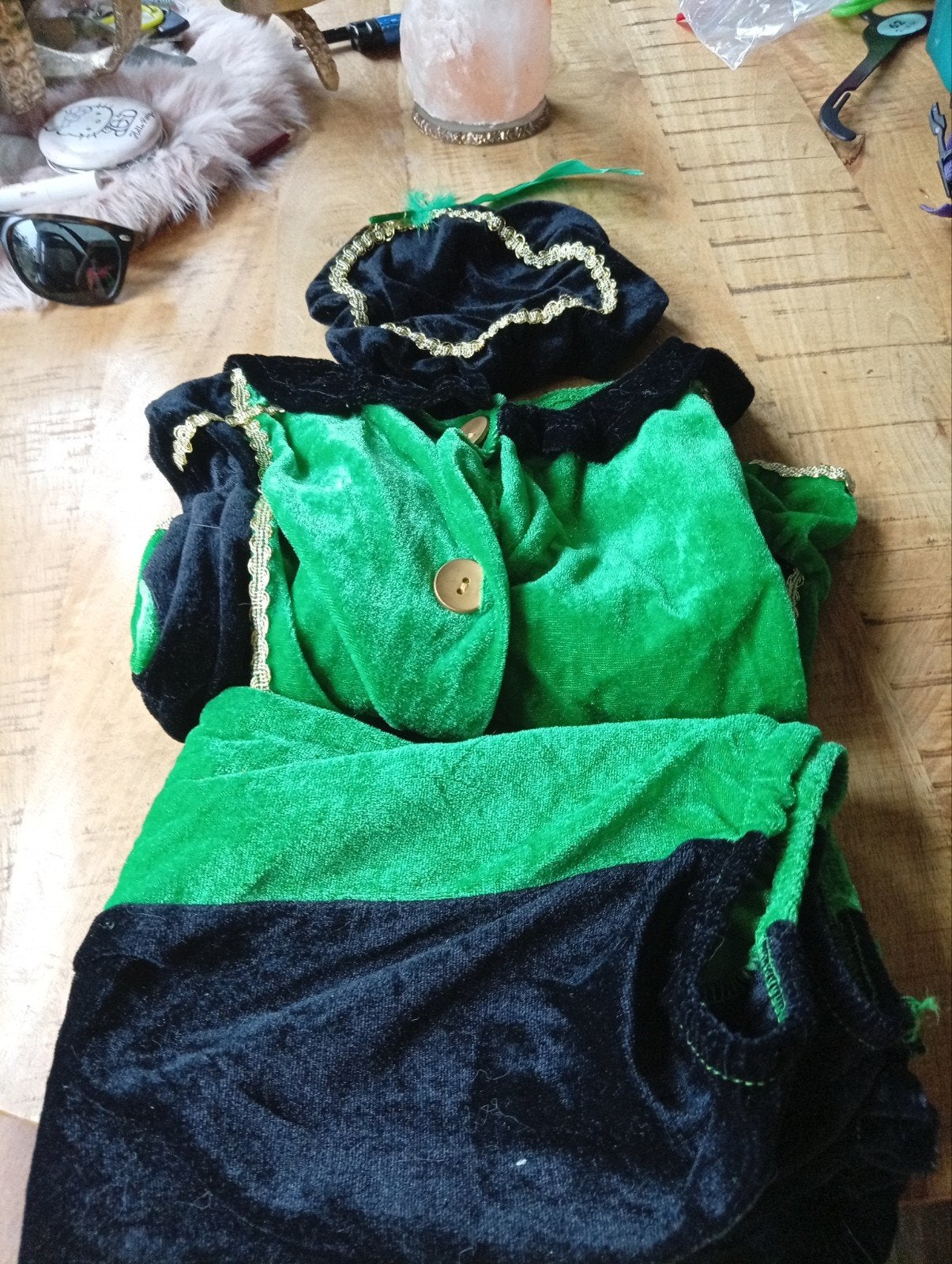 Groen/zwart pietenpak maat 6-8 jaar, Ophalen of Verzenden, Gebruikt, 122 t/m 128, Jongen of Meisje