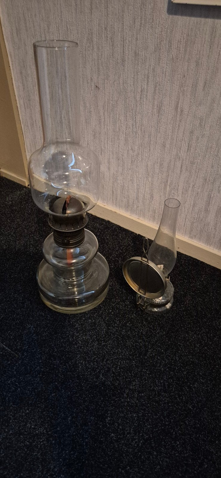 Antieke olielampen set - Groot en Klein, Ophalen