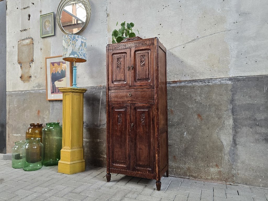 Antiek Eiken Art Nouveau Kastje | Vintage Jugendstil Kast, Antiek en Kunst, Antiek | Meubels | Kasten, Ophalen of Verzenden