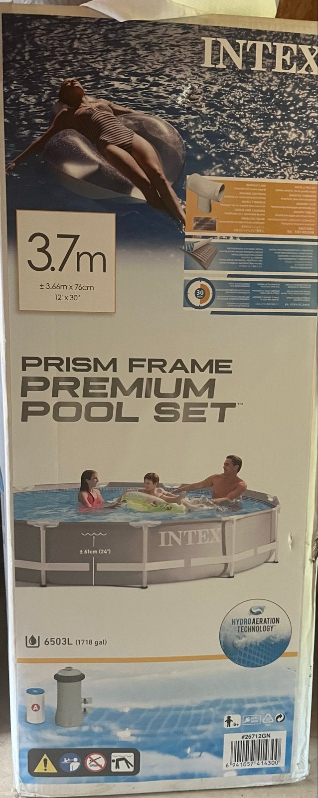 Intex Prism Frame Premium Zwembad Set 3.66m x 76cm, Ophalen, Minder dan 80 cm, Rond, 300 cm of meer