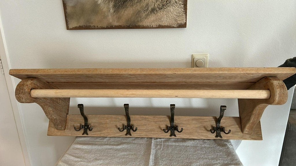 Prachtige eikenhouten kapstok, Zo goed als nieuw, Minder dan 100 cm, Hout, Ophalen
