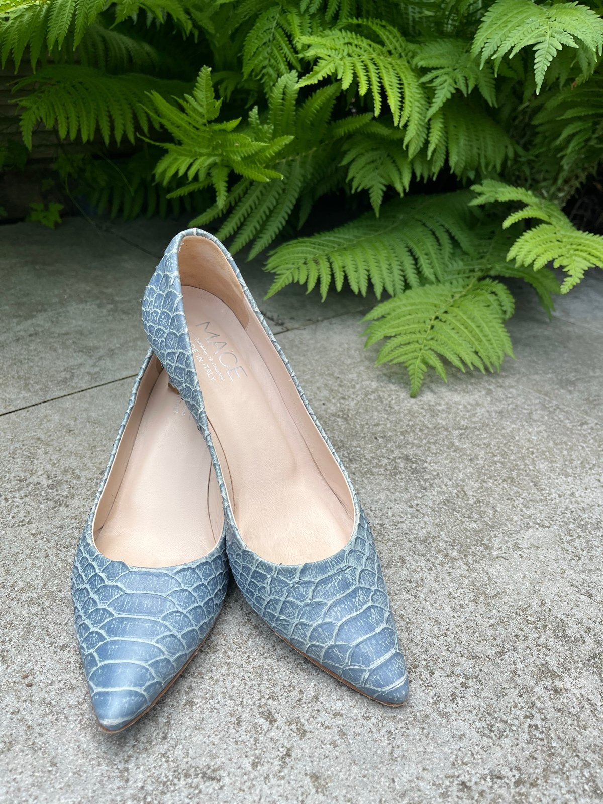 Mace Ballerina's met Slangenprint, 40, Ophalen of Verzenden, Zo goed als nieuw, Blauw, Ballerina's